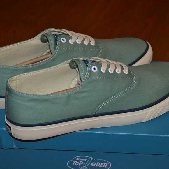 NEW in BOX SPERRY Top Sider Classic CVO Canvas Shoes Light Green Men's 10 - Picture 2 of 8